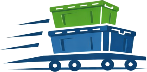 PAKLY green and blue reusable moving bins
